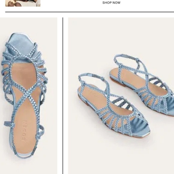 Boden Shoes - BODEN Woven Multistrap Flat Sandals size 38